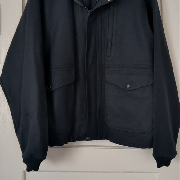 Vintage Filson Mackinaw Jacket Coat Black Large Full Zip Snap - Picture 3 of 11